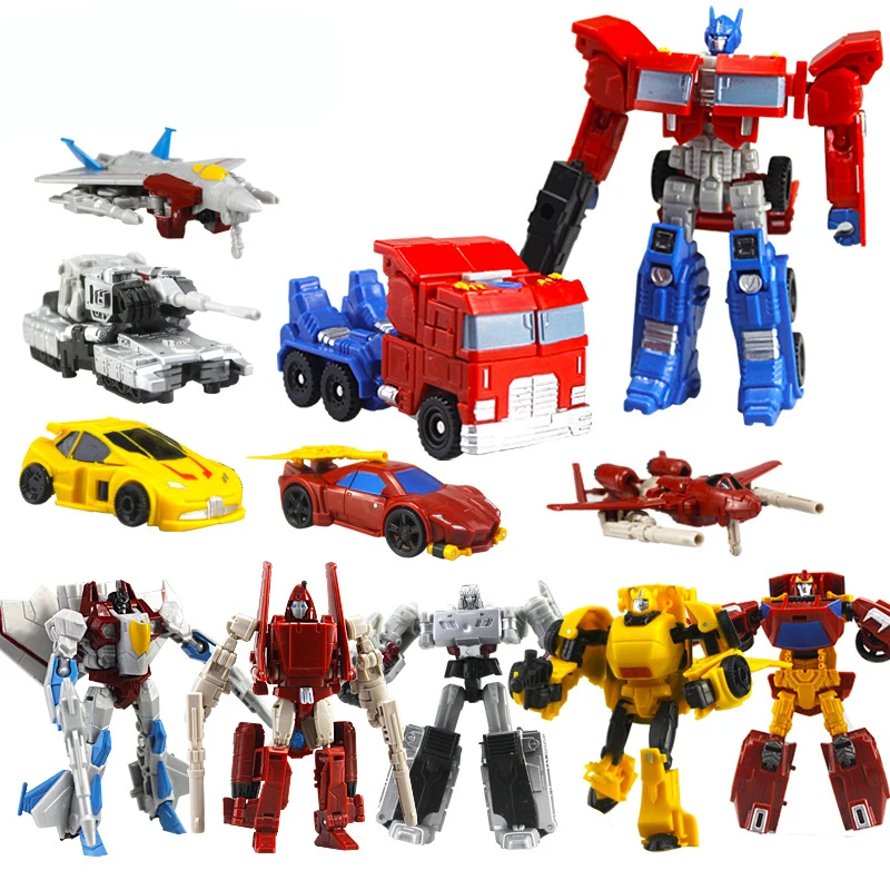 Transformation Robot Car Toys Action Figures Toys Plastics Mini Anime Deformation Robot Vehicle Education Toy For Kids Boys Gift