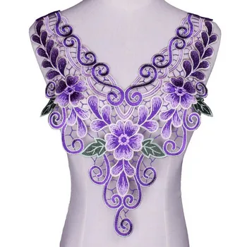 

Embroidered Lace Neckline Collar Trim Bridal Wedding dress Sewing Applique Guipure Floral Lace Fabrics DIY