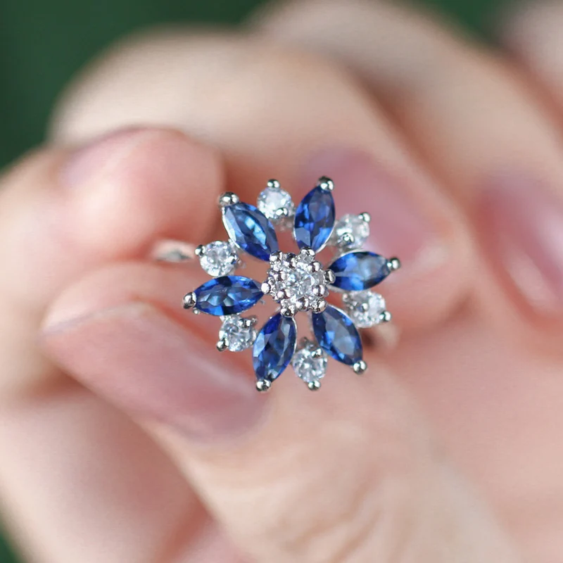 ThreeGraces Брендовое корейское Ювелирное Украшение с фианитом Сверкающее светло-голубой Цирконий модное обручальное кольцо для женщин RG022