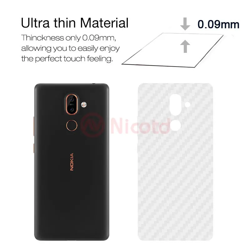 Nicotd 5 шт./лот 3D углеродное волокно задняя Защита экрана для Nokia 7 Plus 6 2018 8 Sirocco 3