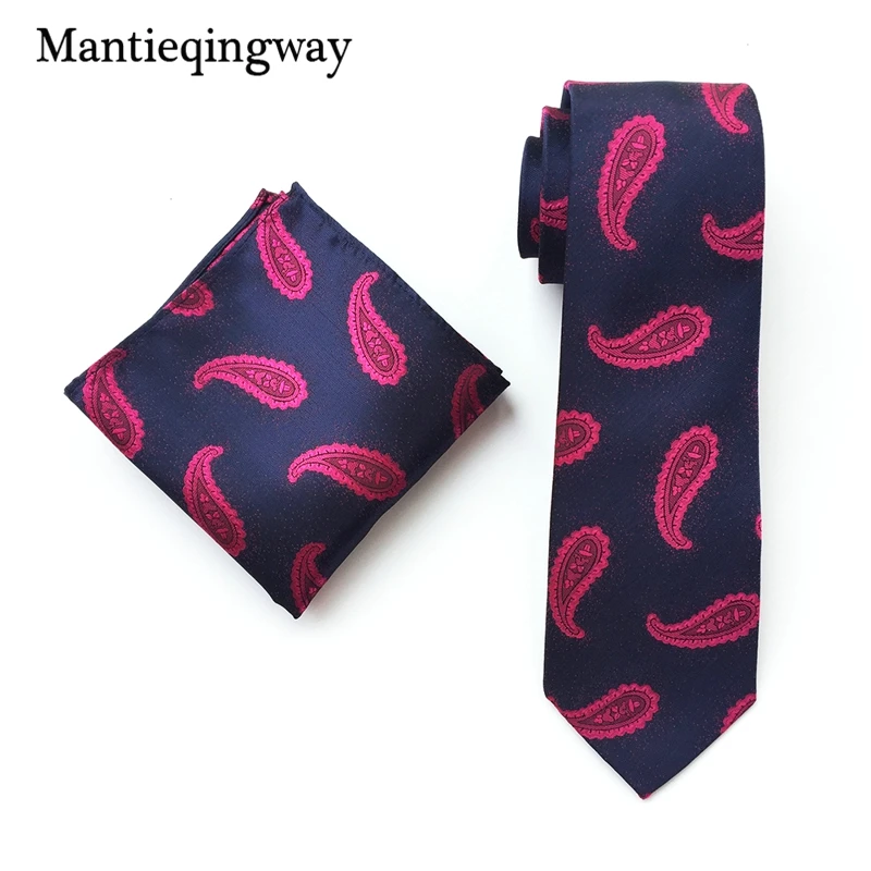 Mantieqingway праздничная одежда Бизнес костюм платок узором пейсли Галстуки для Для мужчин 8 см галстук горячей моды платок Средства ухода за кожей шеи галстук набор