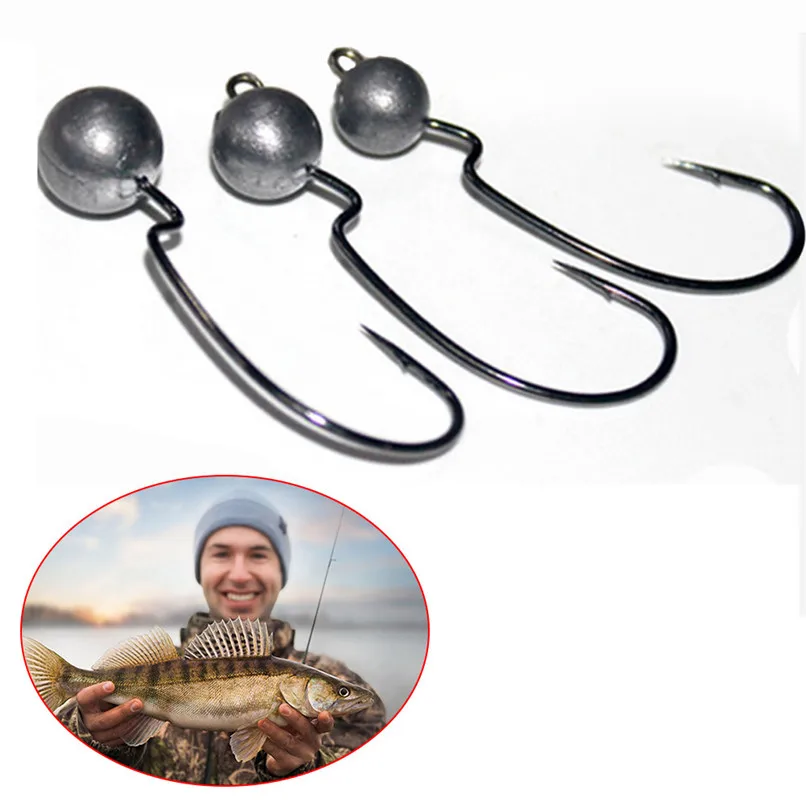 

New arrival 2017 1Pc Fishhooks Crank Jig Lead Head Steel Barbed Hooks Fishing Tackle Accessories