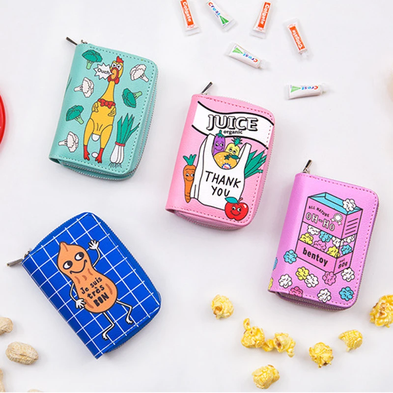 

Bentoy Girls Leather Short Wallet Double Zipper Clutch Mini Wallet For Teenager lovely Card Holder PU Organzier Coin Purse