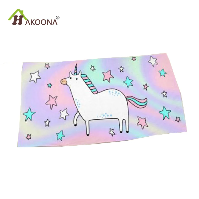 Hakoona Cartoon Licorne étoile Microfibre Serviette De Plage