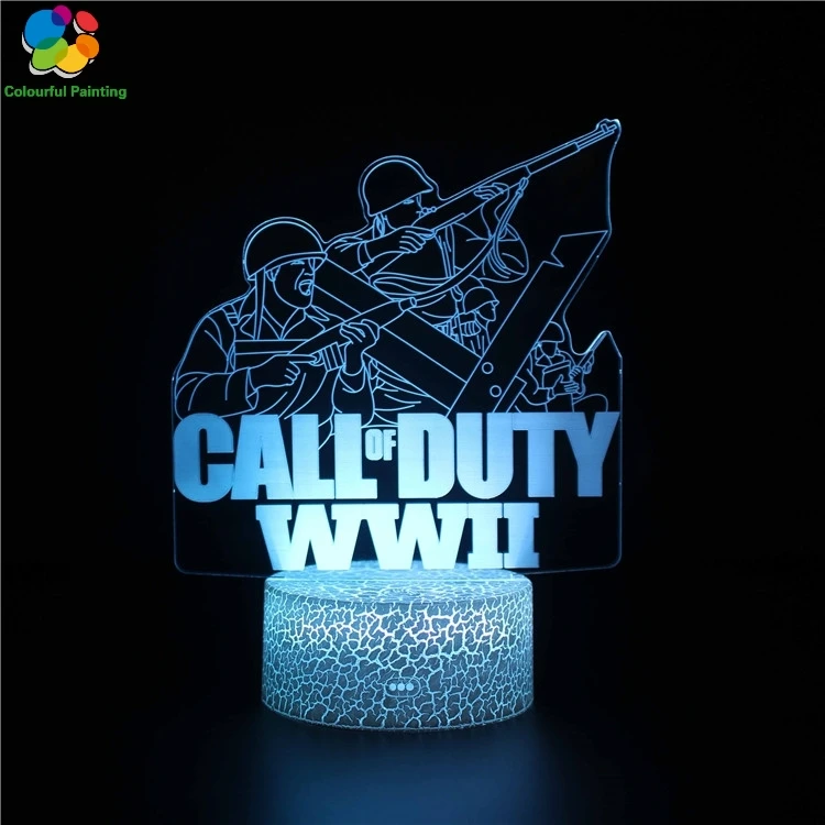 

Remote Control Call Duty WW Soldiers Dragon 3D Light LED Crack Night Light 7 Colors Changing 3AA Battery Powered USB Lamp Gift 4