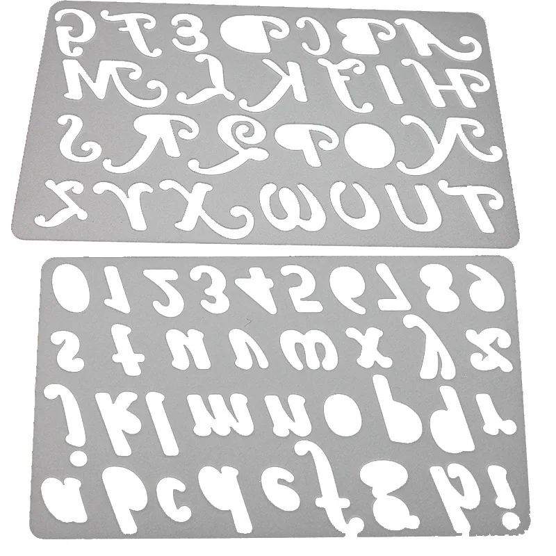 2Pcs/lot 26 Letter Number Form Metal Cutting Dies Stencil DIY