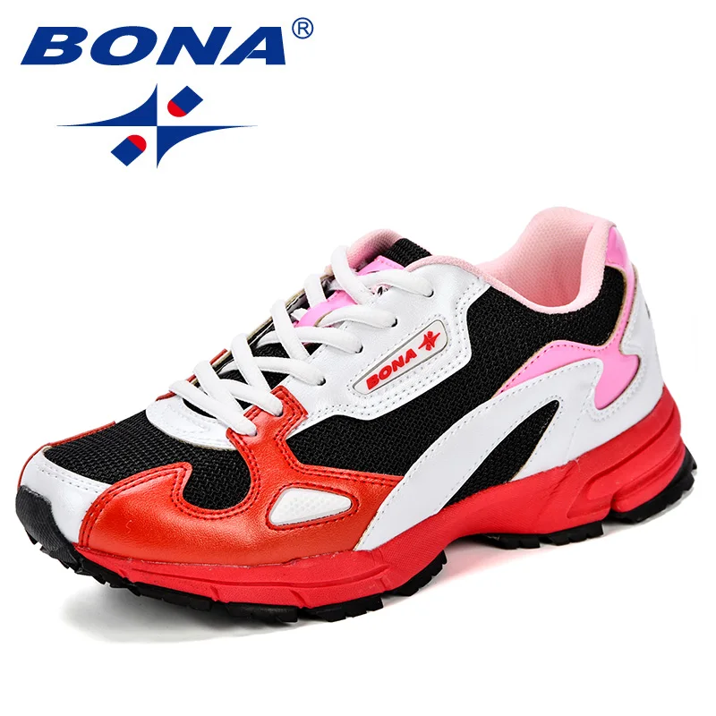 BONA Women Running Shoes 2018 New Arrival Lace-Up Breathable Mesh Sport Shoes Lady Outdoor Jogging Sneakers Trendy Comfy Shoes