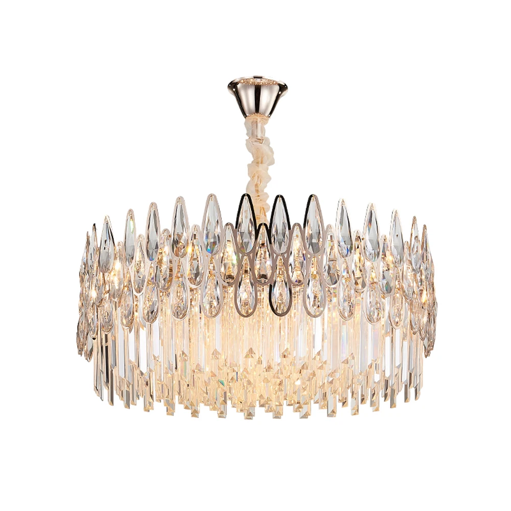 

luxury gold chandelier crystal living lighting AC110V 220V lustre cristal LED chandeliers dinning light fixture
