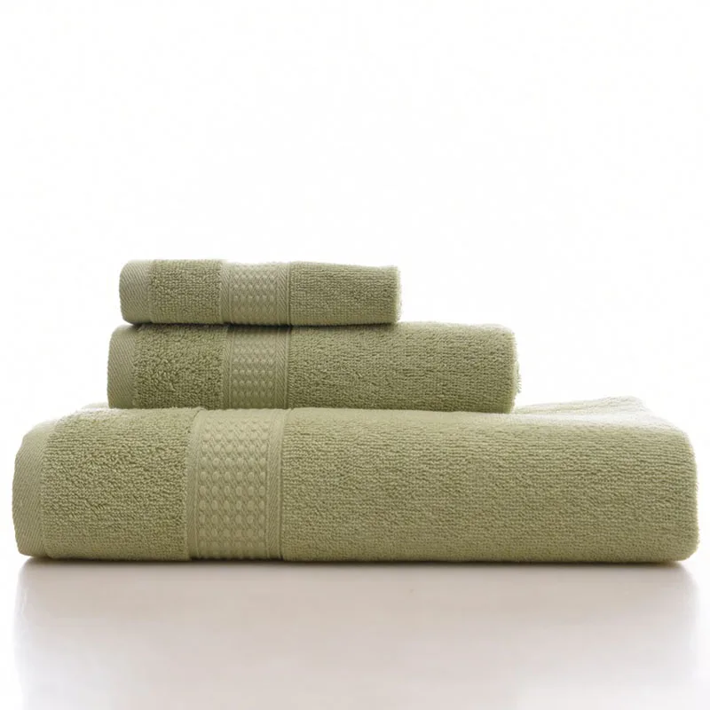 1586 35 De Réductionensemble De Serviettes En Coton De Couleur Unie 3 Piècesensemble Serviette De Bain Serviette De Toilette Absorbant Naturel
