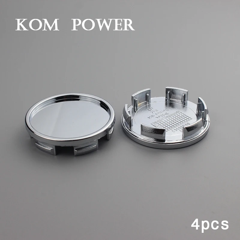 

KOM 4PCS 58mm cover cap clip 53mm car universal wheel center hub cap no logo badge centre tapa blank Sign chrome/black KP5853515