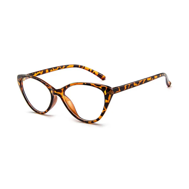 Iboode простые зеркальные Модные Винтажные мужские и женские очки кошачий глаз, очки против усталости, очки для сцены, женские и мужские очки с прозрачными линзами - Цвет оправы: Yellow Leopard
