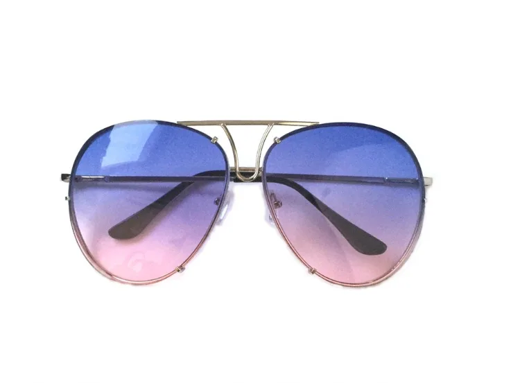 Imakefashion негабаритных Pilot Солнцезащитные очки для Для мужчин и Для женщин Брендовая Дизайнерская обувь Стиль красочные градиентные очки солнцезащитные очки в стиле ретро JWW209 - Цвет линз: Blue pink lens