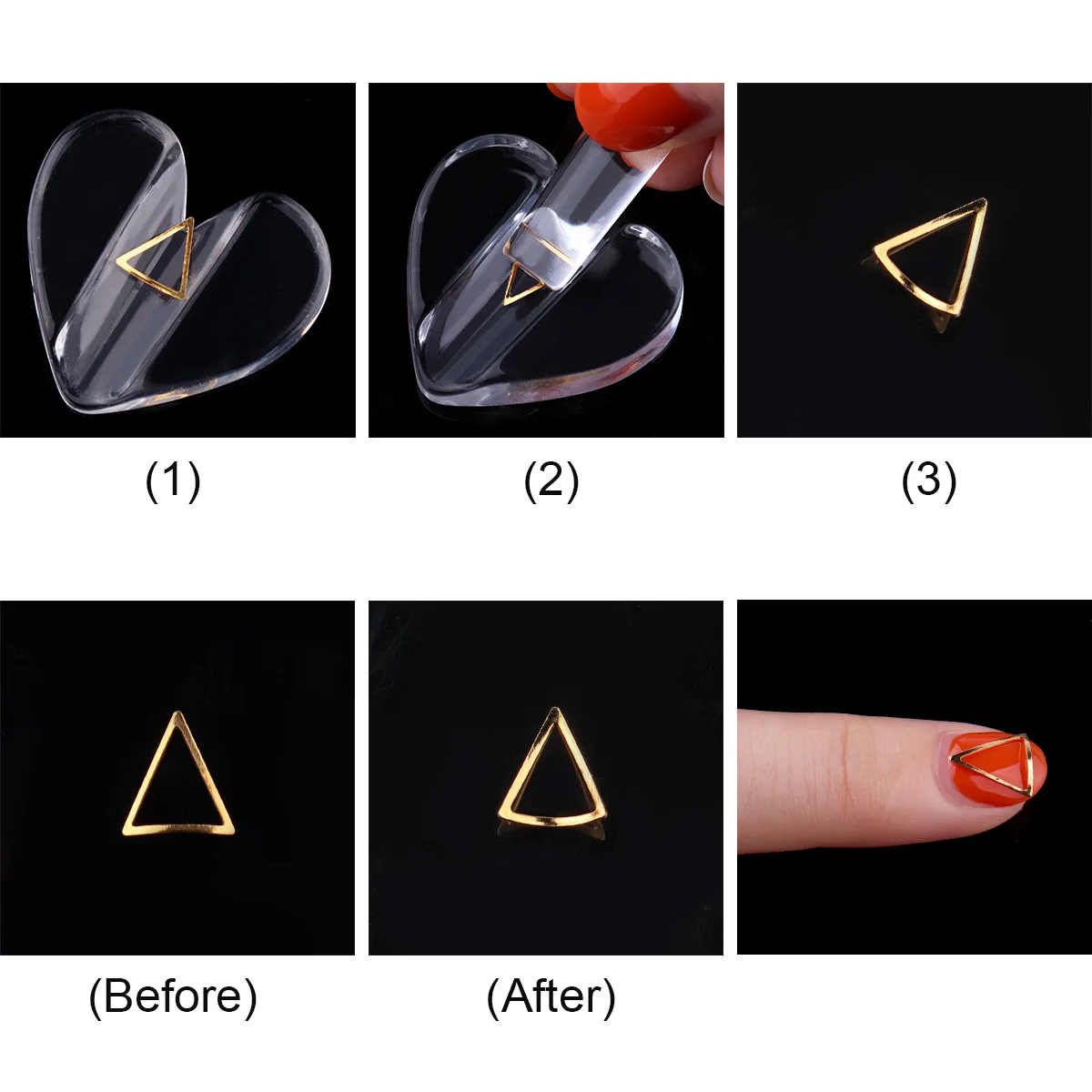 Monja прозрачный Круглый квадратный Звездный сердце дизайн ногтей металлический ломтик кривой формы для формовки акриловых заклепок шпильки DIY прессованная форма Маникюрный Инструмент
