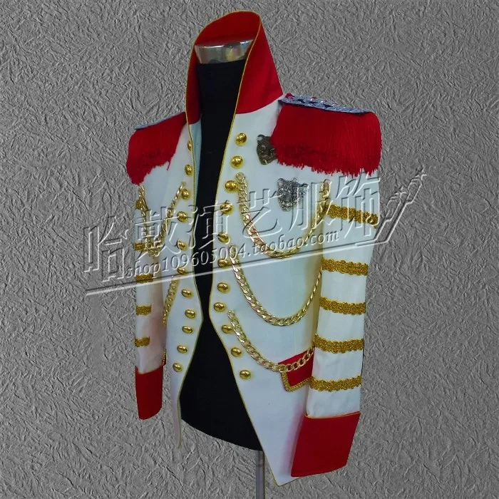 G-dargon-Men-singers-bigbang-stage-show-white-suit-jacket-star-blazer-chain-royal-dress-concert