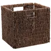 Crafts Creative Handmade Straw Folding Storage Basket Rattan Magazine Weaving BasketBookcase Basket 5