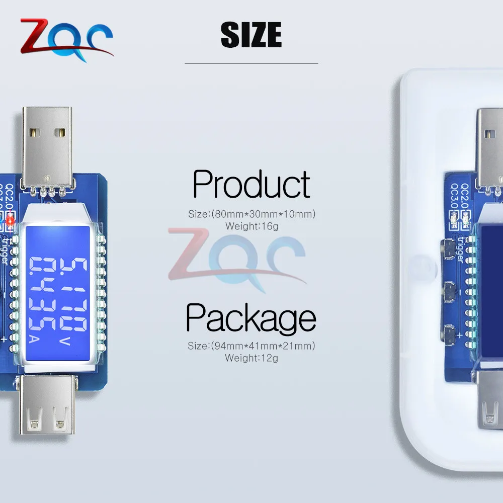 QC2.0 QC3.0 4 V-28 V Электрический афера Мощность триггер ЖК-дисплей цифровой USB тестер с ЖК-экраном звуковой сигнал тревоги Напряжение измеритель тока тестер Вольтметр Амперметр