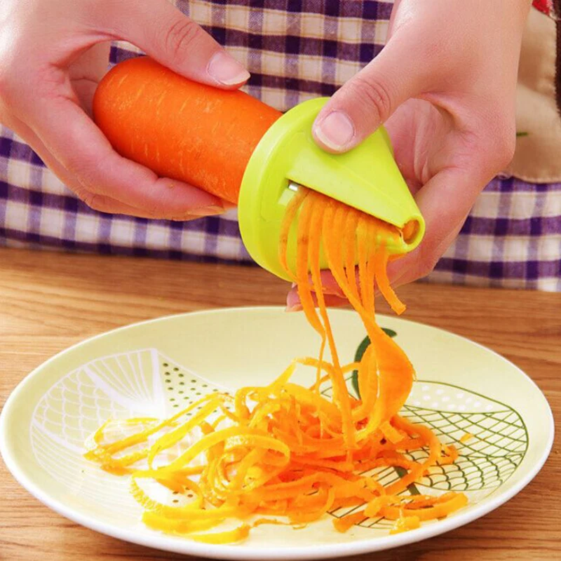 Спиральный Овощной спиральный резак для овощей, слайсер для кабачки, моркови, огурца и редиса, инструмент для нарезки кухонного салата
