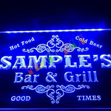 DZ058-для персонализированного названия семейный бар и гриль пивной домашний подарок неоновая вывеска висячий Знак Домашний Декор ремесла