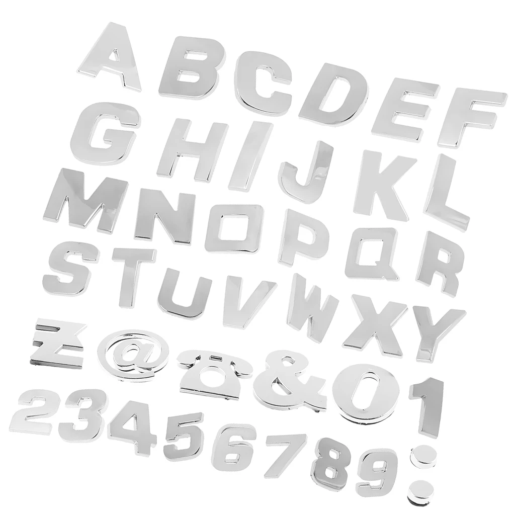 Najtaniej 200 sztuka samoprzylepne 3D Chrome samochodów znaczek z symbolem naklejka samochodów litery alfabetu numer naklejki samochodowe zewnętrzne akcesoria DIY