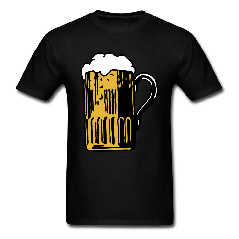 Foamy Mug Of Beer 2018 Cool Men Black T Shirt Short Sleeve Round Collar Cotton Top T-shirt Vintage Cartoon Design |