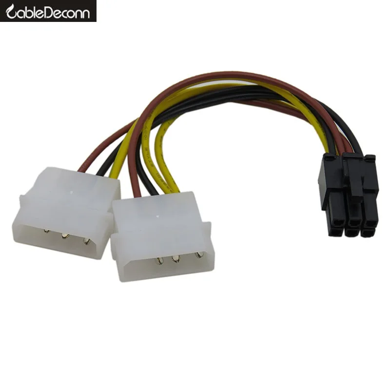 2PCS graphics card display card Video card power cord double Ide 4 pin