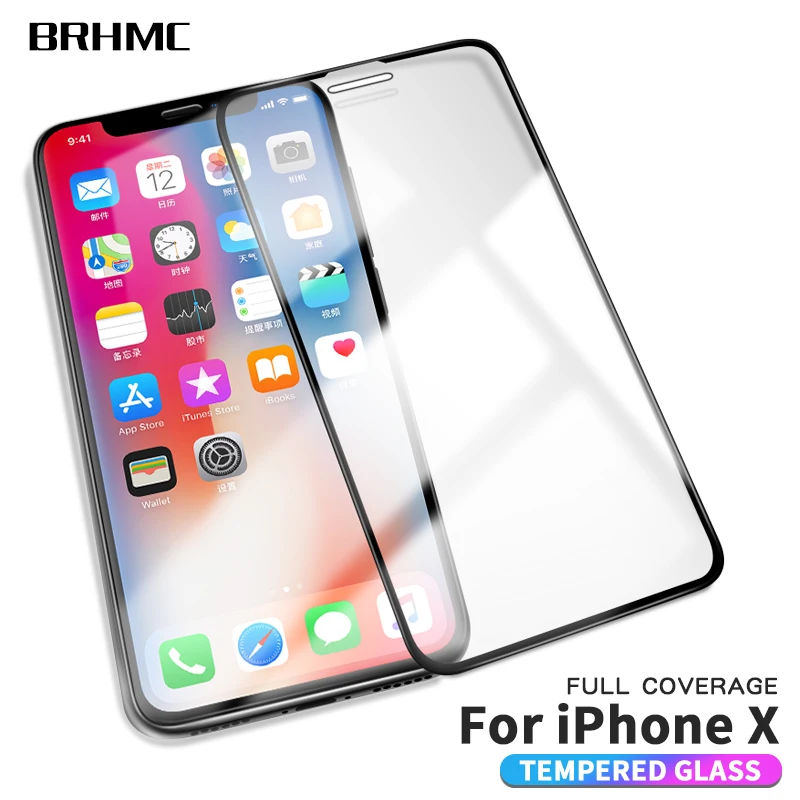 6D закаленное стекло с закругленными краями для iphone X 8 7 6 6s Plus защита экрана полное