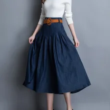 Модные джинсовые Saia универсальные Свободные повседневные джинсы юбка высокая Талия Макси Длинная юбка для женщин с поясом уличная Harajuku юбка