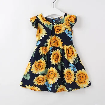 

Baby Girl Clothes Printed Cotton Children Toddler Girls Dress Summer 2020 Casual Princess Teenage Kids Floral Dress Girl Party