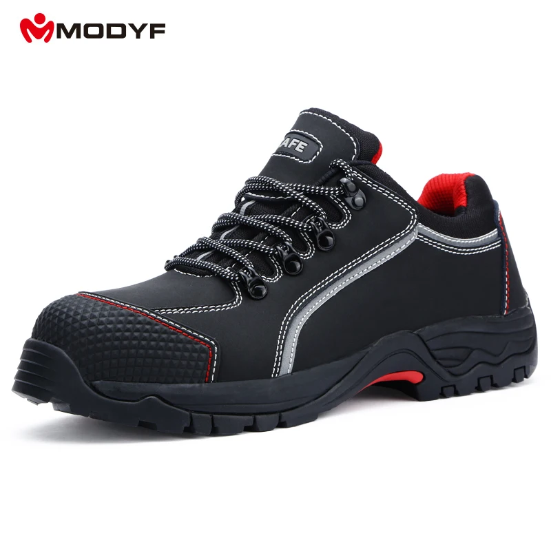 

MODYF Men Steel Toe Work Safety cap Shoes Lightweight Breathable Reflective Casual boots Sneaker