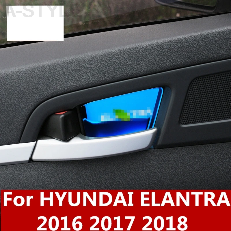 Us 8 28 32 Off For Hyundai Elantra 2016 2017 2018 Car Auto Cover Styling Abs Matt Silver Interior Door Cup Bowl Cap Accessories Trim Interior In