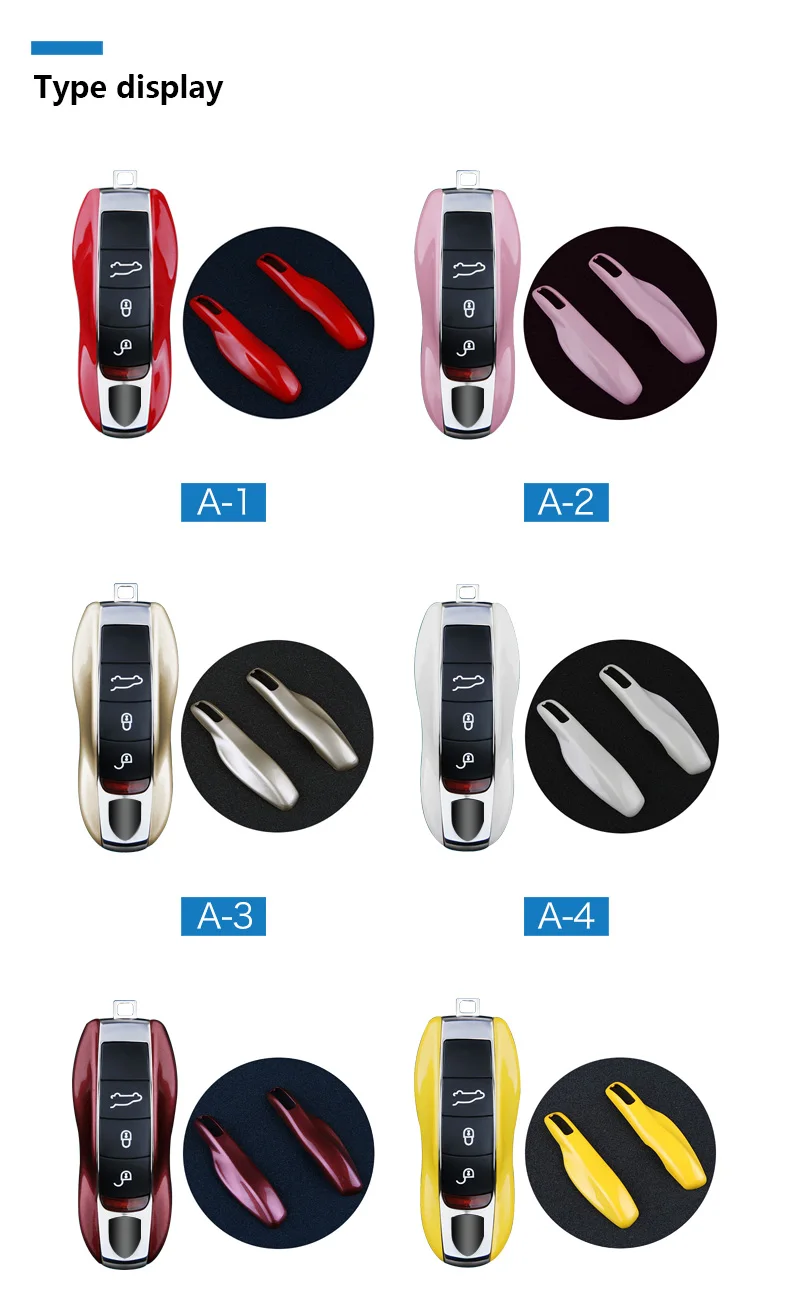 Airspeed 3pcs Car Key Case Key Cover Shell for Porsche Panamera Macan Cayenne Carrera Boxster Cayman 911 970 981 991 Accessoires (5)