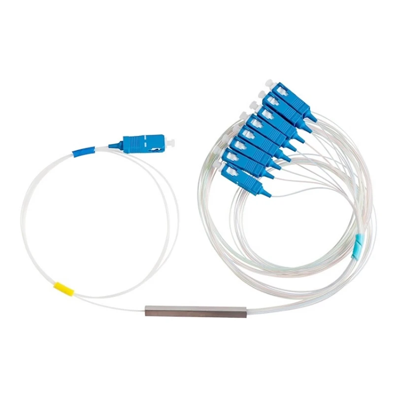 SC UPC 1X4 PLC Singlemode Fiber Optical Splitter FTTH PLC Steel Tube Type FBT