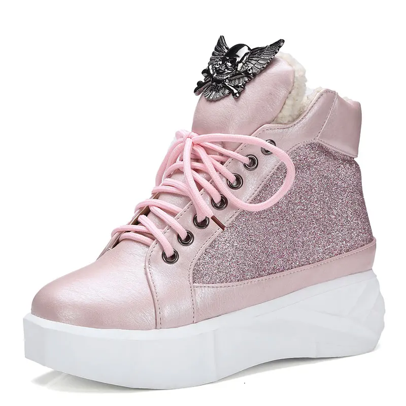 

hot sale round toe ankle boots Baroque metal decoration PU leather shoes women pacthwork sequined cloth student shoes dxj1614