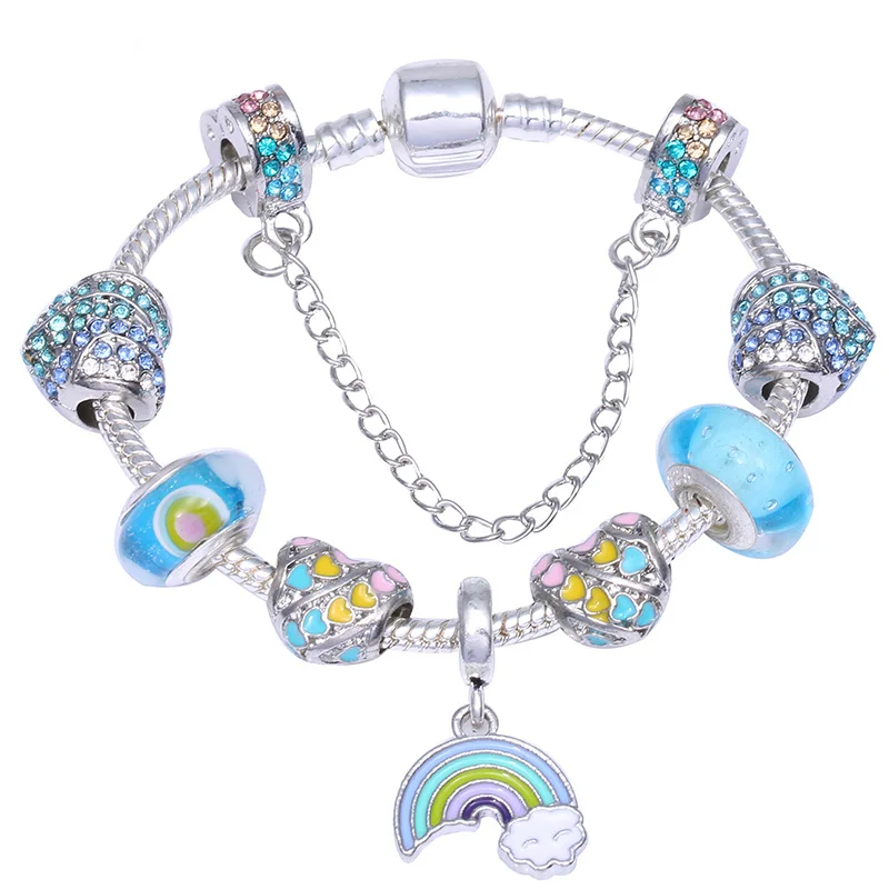 BAOPON دروبشيبينغ 19 أنماط مورانو الخرز سحر أساور مع سلسلة أمان باندورا سوار للنساء مجوهرات