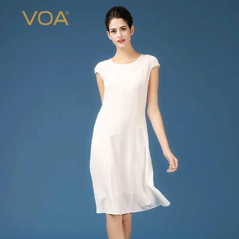 VOA Zomer Witte Vrouwen Zijden Jurken Korte Mouwen Effen Korte A-lijn Midi Jurk Casual Vestido Vrouwelijke Mori Meisje Harajuku A7106 VOA Zomer Witte Vrouwen Zijden Jurken Korte Mouwen Effen Korte A-lijn Midi Jurk Casual Vestido Vrouwelijke Mori Meisje Harajuku A7106