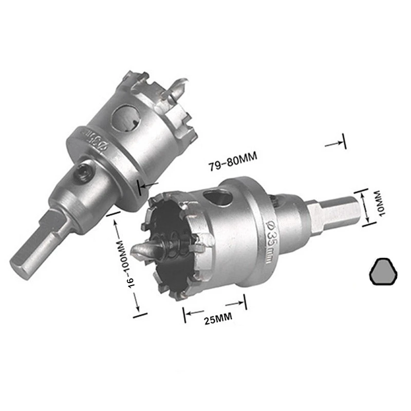 Твердосплавное сверло из твердосплавной стали 16-100 мм отверстие пилы резак бит для пластины из нержавеющей стали железа резки металла бурения электроинструментов