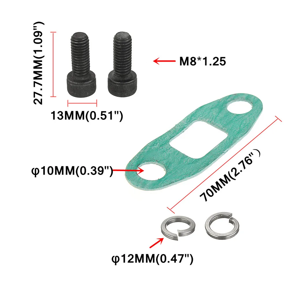 T3/T4/T04E/T60/T70 Турбокомпрессор турбонасос с масляным охлаждением корма возврата Слива линия прямой штуцер комплект Ada Длина 55 см Нержавеющая сталь шланг