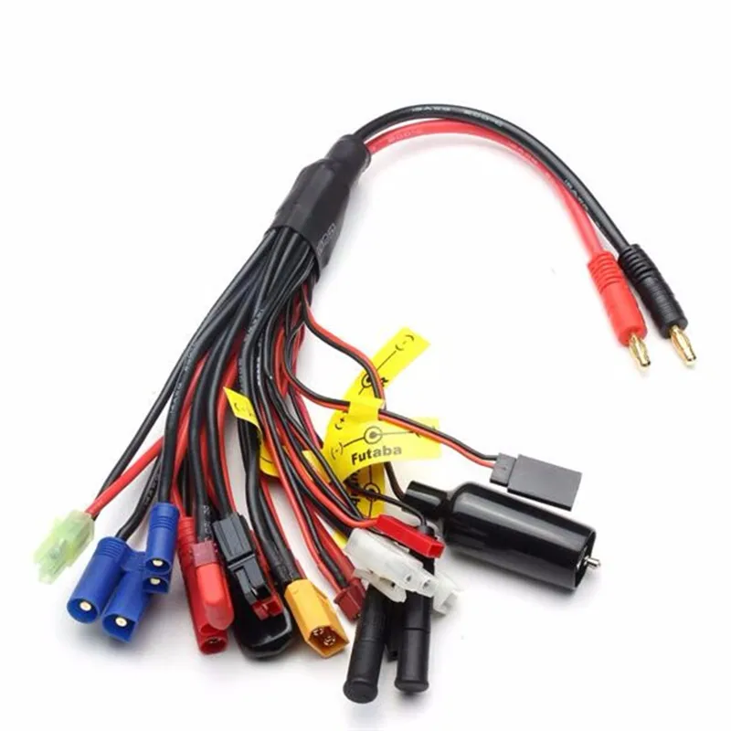 1 to 19 Multi-function Charging Cables Banana Plug to XT60 EC5 Tamiya or so Various High Current Lipo Battery Helicopter Cars 