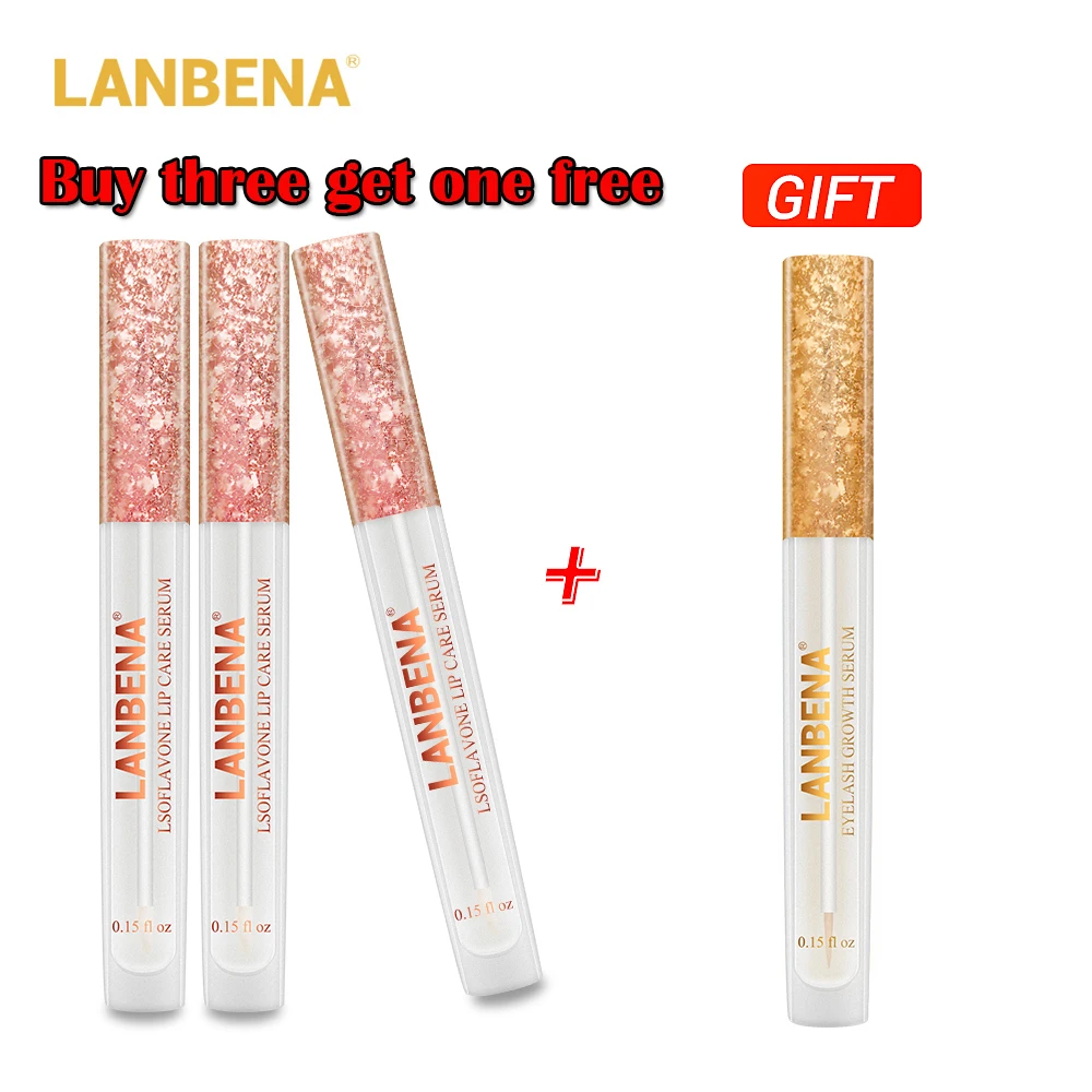 

Buy 3 Get 1 Drop Shipping Lip Care Serum Lip Plumper Lip Mask 3PCS+Eyelash Growth Eye Serum 7 Day Eyelash Enhancer
