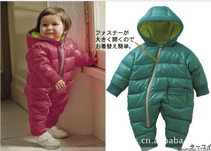 Зимние Детские Snowsuit для маленьких мальчиков Обувь для девочек Комбинезоны для малышек Спортивный костюм для малышей ясельного возраста одежда с капюшоном утолщаются Подпушка пальто Верхняя одежда комбинезон Зимняя одежда для малышек