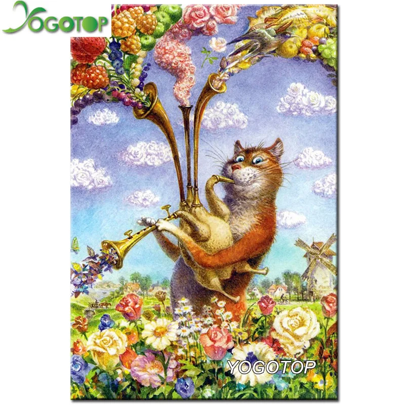 

Needlework DIY Diamond Painting Cross Stitch Home Decor Cat Diamond Mosaic Pattern Full Square Diamond Embroidery VS353