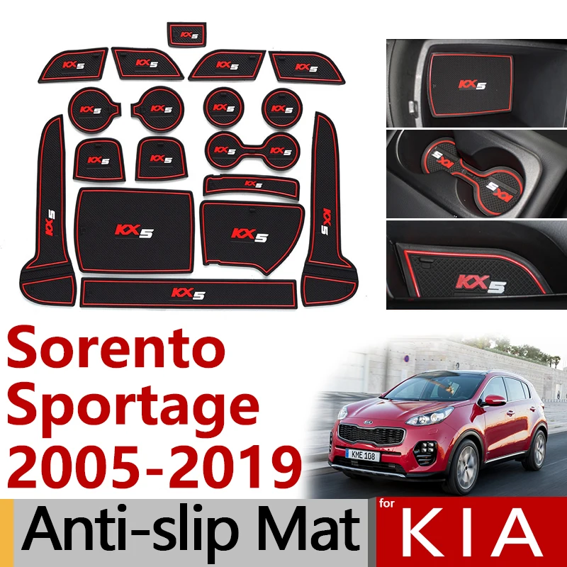 Противоскользящий резиновый подстаканник для KIA Sorento XM UM Sorento Prime Sportage JE KM SL QL, аксессуары, наклейки 2010 2013