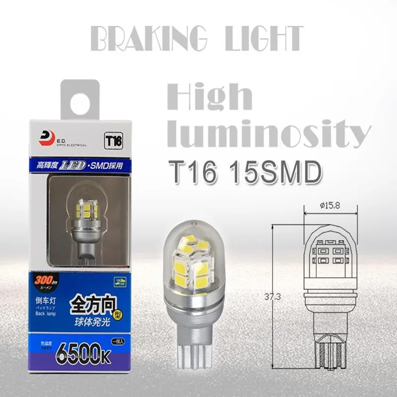 

T16 LED Reverse Lights External Lights LED Cars Bulbs 6000K 15SMD White Light DC10V 32V Lamp