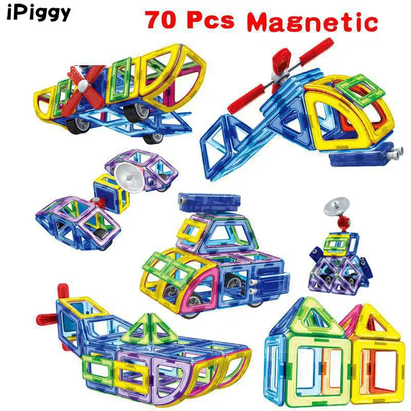 

New Set Building Blocks Models 2017 70Pcs/Magnetic Designer Building Toy Plastic DIY Bricks Children Learning Educational Toys