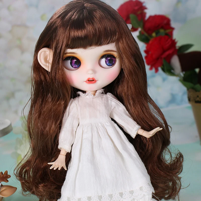 Ледяной DBS Blyth кукольные матовая лицевая сторона белая кожа милые коричные