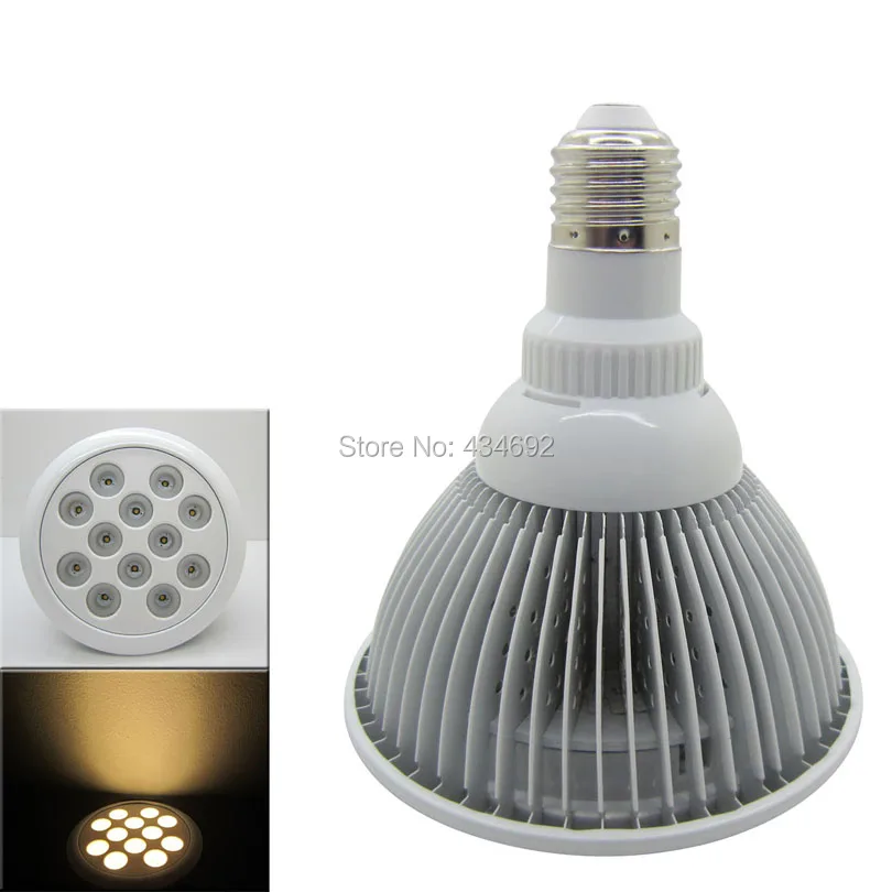 12X1W 12W E27 Par38 Cree XPE XP E теплый белый 3000K светодиодный прожектор лампа AC100V ~ 240V 60
