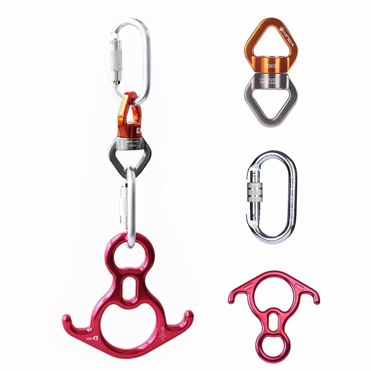 

4Pcs Aerial Silks Hardware Aerial Dance Silks Safe Professional Rigging Lock Set