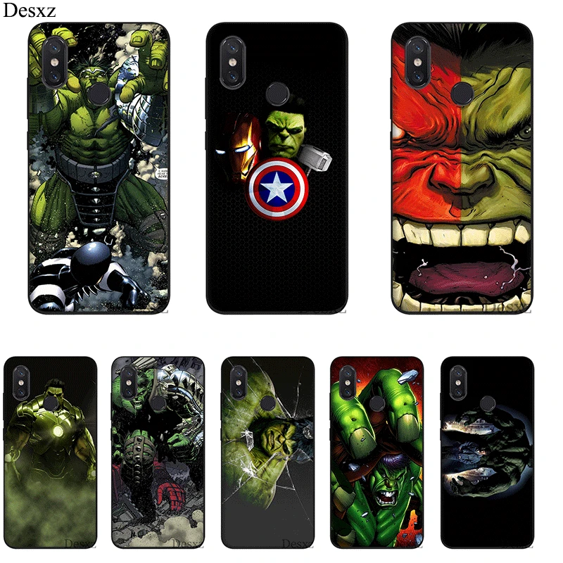 

Silicone Mobile Phone Case For Xiaomi Redmi Note 4 4X 5 6 7 Pro 5A Cover TPU Hulk Shell Protection