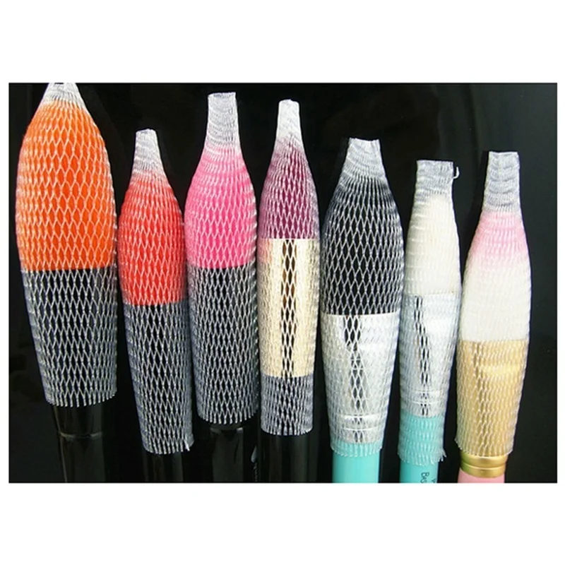 100 pcs Make Up Brush Pen Netting Cover Mesh Sheath Protectors Guards Protective cover Sheath Net(White