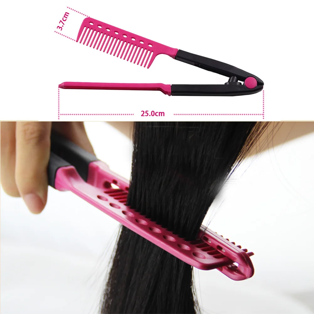 DIY Salon Hair Combs V Type Hair Straightener Comb Pro Haircut Hairdressing Styling Tool Barber